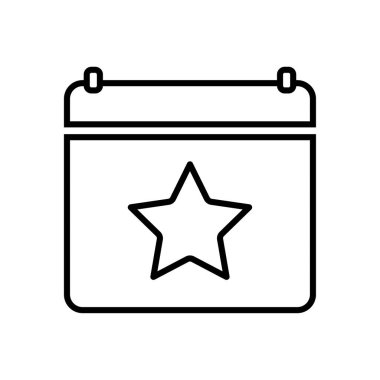 Takvim yıldızı simgesi. Önemli bir tarih. Favori olay vektörü. Vurgulanmış gündüz sembolü. EPS 10.