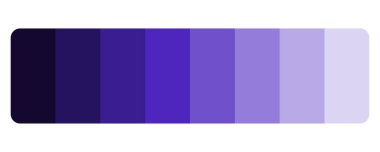 Çivit mavisi renk paleti. Koyu mavi eğim. Koyu mor gölgeler. Yaratıcı vektör geçmişi. EPS 10.