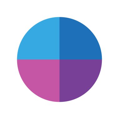 Parlak renkli Vektör illüstrasyonu. Dört canlı kadranlar. Pop sanat paleti. Dairesel grafik sembolü. EPS 10.