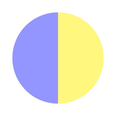 Mavi sarı daire. Çift renklileri ayır. Vektör geometrik element. Soyut denge sembolü. EPS 10.