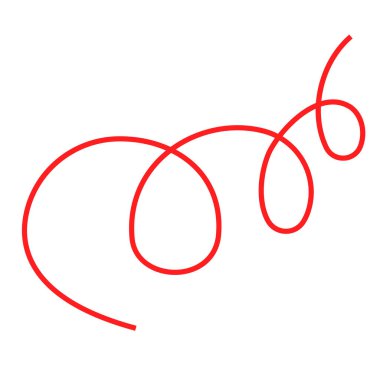 Kırmızı spiral çizgi. Girdap eğrisi çizimi. Soyut dinamik hareket. Vektör geometrik element. EPS 10.