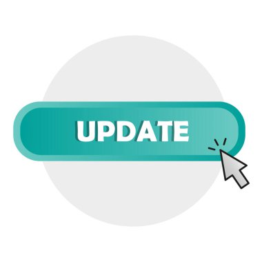 Güncelleme düğmesi. Fare tıklama imleci. Yeni özellik sembolü. Vektör web ögesi. EPS 10.