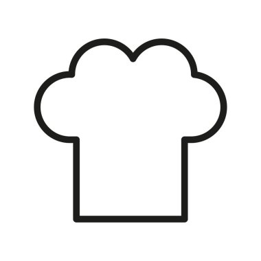 Şef şapka ikonu. Yemek şapkası sembolü. Mutfak restoranı kıyafetleri. Vektör çizgisi çizimi. EPS 10.