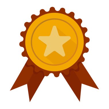 Altın madalya illüstrasyonu. Büyük ödül. Başarı amblemi. Ödül Vektörü. EPS 10.