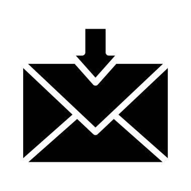 Gelen posta simgesi. Zarf sembolü indir. Mesaj alma amblemi. Vektör düz çizim. EPS 10.