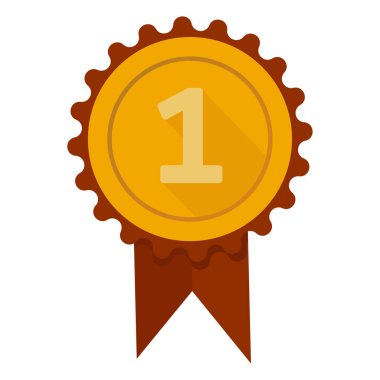 Altın madalya illüstrasyonu. Bir numaralı amblem. Şampiyon ödülü sembolü. Ödül Vektörü. EPS 10.