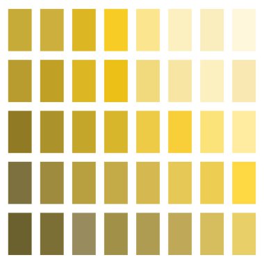 Altın renk şeması. Zengin sarı gözlükler. Kare palet fayanslar. Vektör grafik tasarımı. EPS 10.