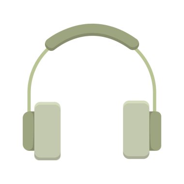 Kulaklıklar müzik ikonu. Ses ekipmanı sembolü. Ses dinleme illüstrasyonu. Müzik Vektörü nesnesi. EPS 10.