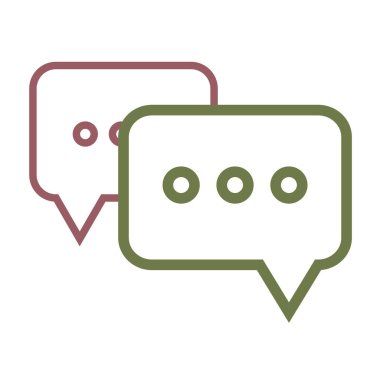 Sohbet balonu simgesi. İletişim sembolü. Çevrimiçi mesaj vektörü. Diyalog düşünce biçimi. EPS 10.