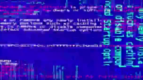 Schermata Blu Della Morte Messaggio Errore Del Computer Errore Fatale — Video Stock