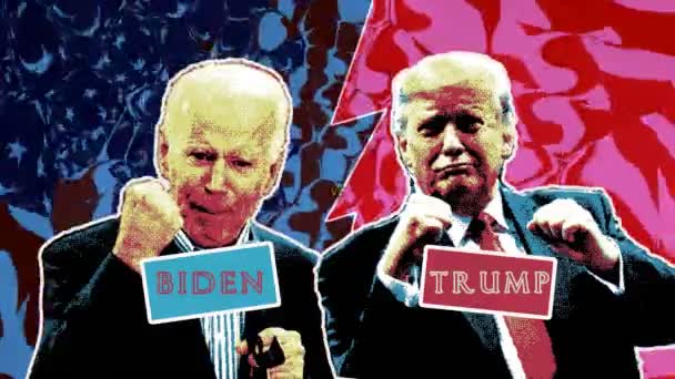 Biden Trump Elecciones Presidenciales Estados Unidos 2024 Voto Americano — Vídeo de stock