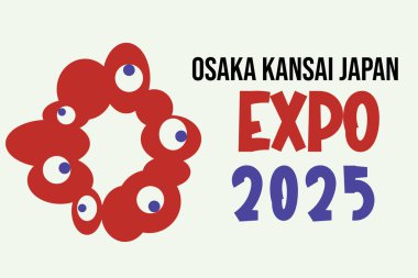 Vector illustration design of the EXHIBITION OSAKA KANSAI JAPAN EXPO 2025 logo, featuring a modern and professional style.