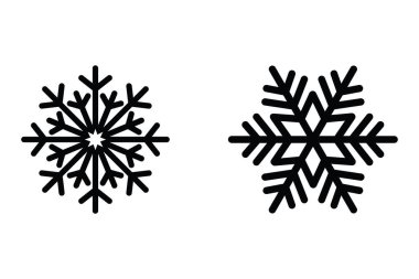 Kar Tanesi Simgesi Sembol Vektör İllüstrasyonu