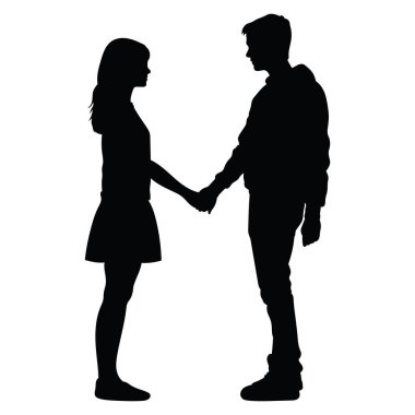 Olgun Çift 'in Vektör Silueti Yüz Yüze Resim Sanatı Elementi
