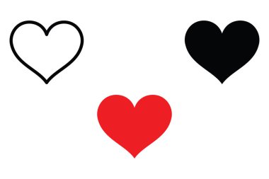 Mobil Konsept ve Web Tasarım Vektörü İllüstrasyonu için Kalp Simgesi Ayarlandı