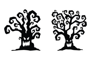 Cadılar Bayramı için Perili Ağaç Silüeti