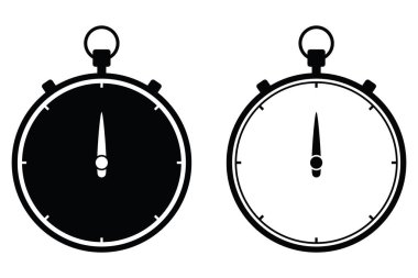 Stopwatch Simge Zamanlayıcısı ve Geri sayım Sembolünün Vektör İllüstrasyonu