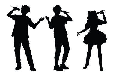 Trompetçi Silueti Beyaz Arkaplanda Trompet Siyah Vektörle Duran Müzisyen