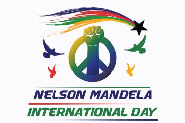 Nelson Mandela Uluslararası Günü 18 Temmuz Geometrik Arkaplan Afiş Kartı Şablonu