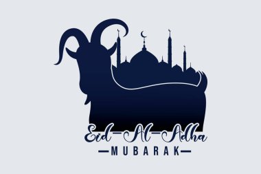 Kurban Bayramı Bayrami Kutlaması için Ram ve Koyun 'un yer aldığı Kurban Bayramı Mübarek Mübarek İllüstrasyonu