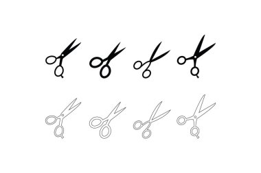 Silüet ve Taslak Biçimli Makas Dizisi Klasik ve Modern Kesme Aracı Tasarımları Grafiksel ve Sanatsal Tasarımlar