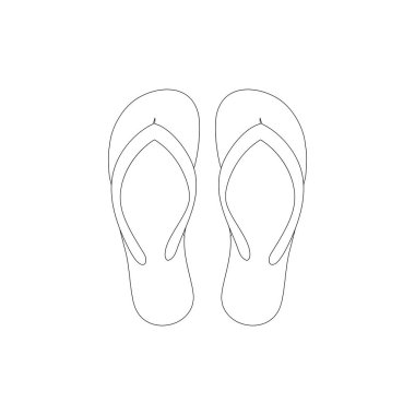 Terlikler Ana Hattı Simge Vektör İllüstrasyonu Basit Birleşme Hattı Çizimleri Beyaz Arkaplanda İzole edilmiş Sandaletler ve Terlikler
