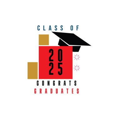 Akademik Cap Diploması ve El Yazısıyla Yazılan 2025 Mezuniyet Tipografisi Sınıfı Beyaz Arkaplanda İzole Edilen Kartpostallar ve Kutlama Grafikleri İçin İdeal Mesaj İdealini Kutluyor