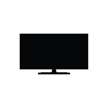 Eğri Oyun Monitörü ve Tech Logos Elektronik Perakende Tasarımı ve Modern Dijital Arayüzler için TV Siluet Vektörü