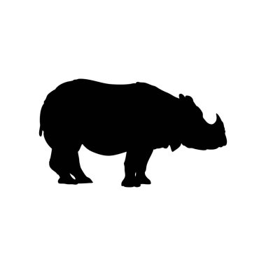 Gergedan Silueti Vektör Resimleri Beyaz Arkaplanda İzole Edildi