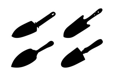 El Şövalyesi Silueti Vektör Set Bahçe Aracı Koleksiyonu Beyaz Arkaplanda İzole Edildi