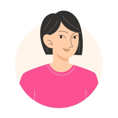 Düz siyah saçlı genç Asyalı bir kadının kullanıcı simgesi