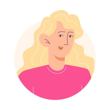 Kullanıcı simgesi ve düz saçlı genç bir kadın.