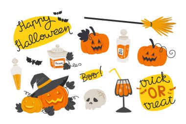 Cadılar Bayramı Element Kümesi, Balkabakları, Fenerler, İksir, Süpürge ve Hayalet