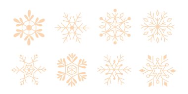 Çeşitli kış kar taneleri seti