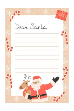 Noel Baba 'nın Ren Geyiği ve şeker kamışlı Noel mektupları.