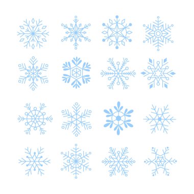 Noel süslemeleri için büyük mavi kar taneleri.