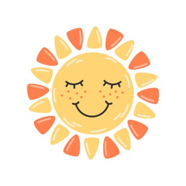 Çocuklar için Mutlu Sarı Çizgi Film Güneşi