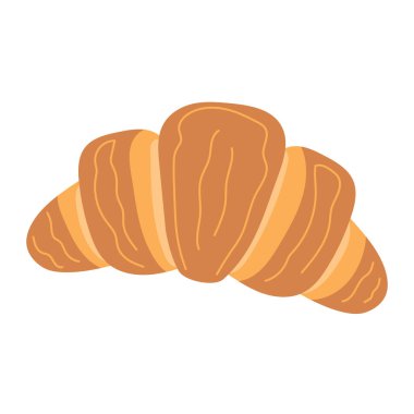 Traditional French Pastry Croissant with Buttery, Flaky Layers clipart