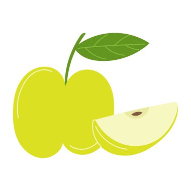 Dilimlenmiş Yeşil Elma Kıtır Beyaz Et