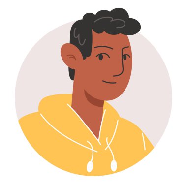 Profil Resmi İçin Kısa Siyah Saçlı Genç Afrikalı Bir Adamın Portresi