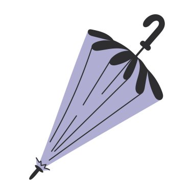 Mavi Çubuk Şemsiyesi, Bahar Tasarımlarında Kullanılmak için Beyaz Arkaplanda İzole Edildi