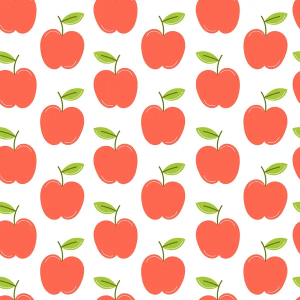 Beyaz Arkaplanda Kırmızı Elmalar Gösteren Düz Desensiz Desenli