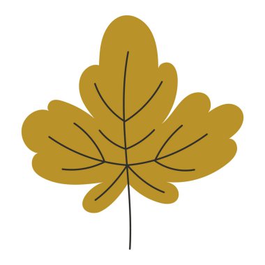 Yeşil Tüylü Yaprak Düz Sonbahar İllüstrasyonu