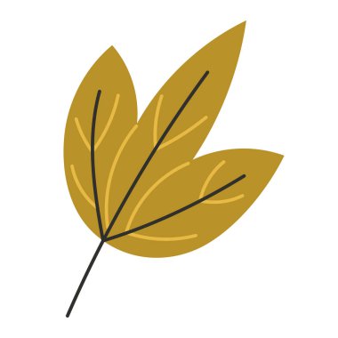 Yeşil mızrak şekilli sonbahar Yaprak Düz Çizim