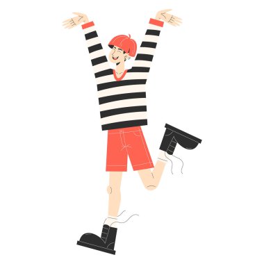 Şık giyinmiş şık bir adam bireyselliğini ve LGBT gururunu ifade ediyor.