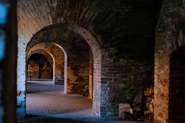 Jaromer, Çek Cumhuriyeti - 17 Ekim 2022: Josefov Kalesi, mezarlık ve yeraltı. Dikkati dağılmış. Yüksek kalite fotoğraf