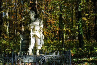 1866 'da Avusturya-Prusya Savaşı' nda Koniggratz muharebesine adanmış Çek Cumhuriyeti 'nin Swiepwald ormanlarındaki anıtlar. Yüksek kalite fotoğraf