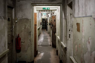 Riga, Latvia - September 26, 2025: KGB Museum interior in The Corner House in Riga. Underground prison, interrogation rooms and administrative office. High quality photo