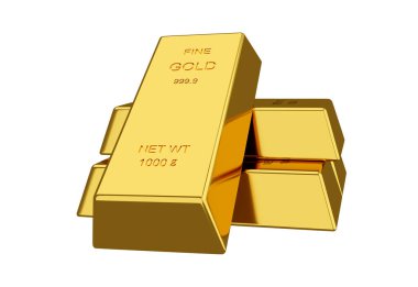 Altın külçeler, finansal kavramlar, 3D tasarım