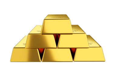 Altın külçeler, finansal kavramlar, 3D tasarım